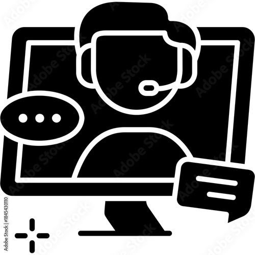 Glyph Solid Live Chat Icon