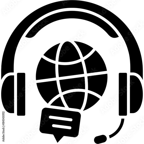 Glyph Solid Support Center Icon