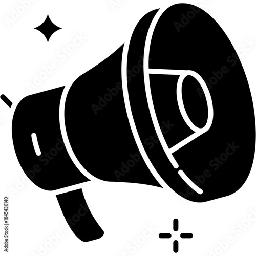 Glyph Solid Bullhorn Icon