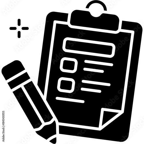 Glyph Solid Inquiry Form Icon