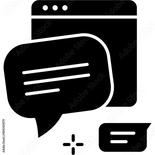 Glyph Solid Website Chat Icon