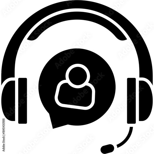 Glyph Solid Customer Support Icon