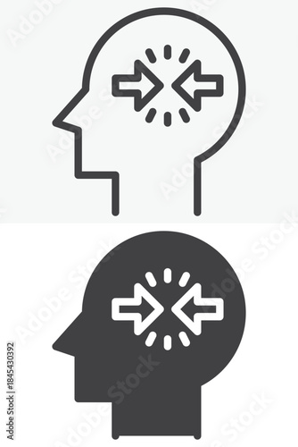 Conflict resolution line and solid vector icon set