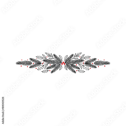 Macro close-up on a beautiful bunch of purple lavender flowers and red and black peppercorns on an isolated white background for decoration