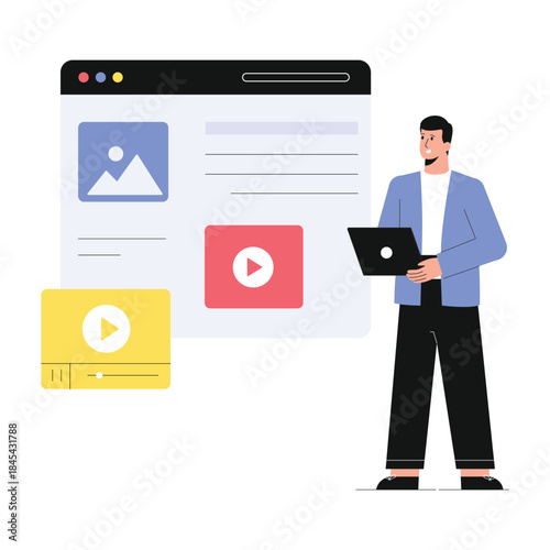 web content  Vector Flat Illustration EPS 10 File	