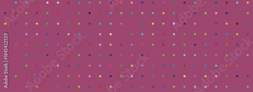 マゼンタ背景のカラフルなドットパターン ベクターイラスト