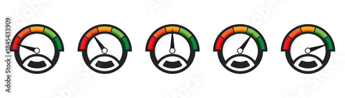 Color coded gauge meters showing performance levels. Clear indicators visualize speed and efficiency states