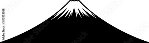 Mount Fuji silhouette with snow peak silhouette vector illustration