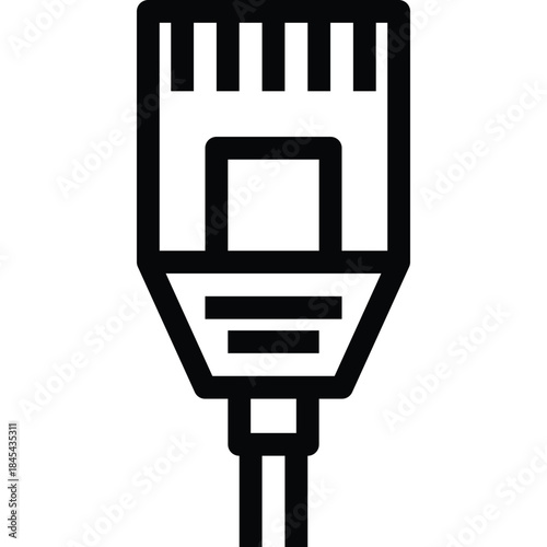 Ethernet LAN Network Port Line Icon