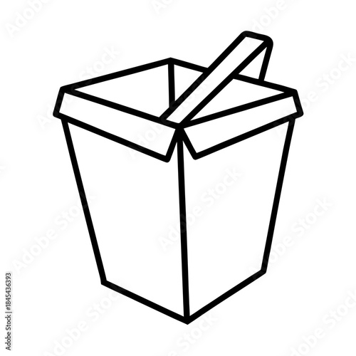 vector clip art noodle box with black outline for web and graphic design