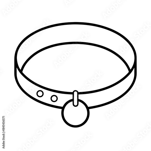 vector clip art pet collar on white background for web and graphic design