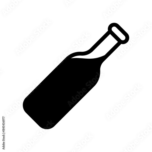 Simple Wine Bottle Icon For Bar, Restaurant, Or Beverage Branding And Marketing