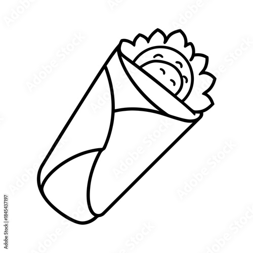 vector clip art shawarma with black outline for web and graphic design