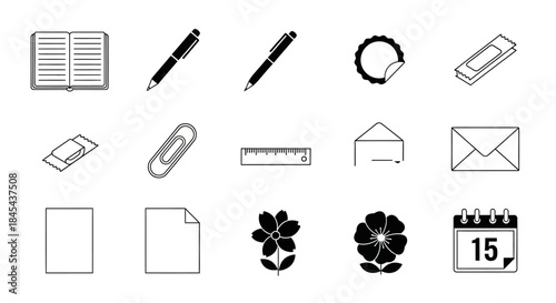 Office supplies and stationery items.