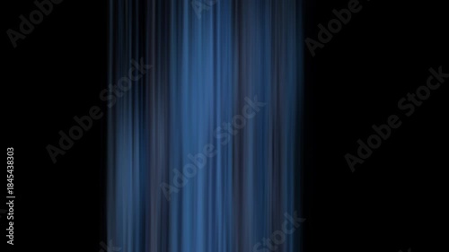 Vertical blue light lines on black background in abstract glowing animation
