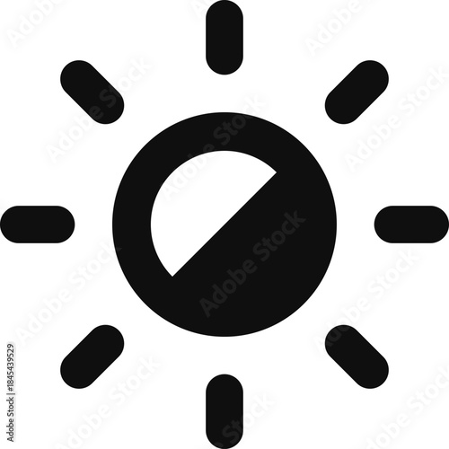 Sun Brightness Contrast Setting Icon