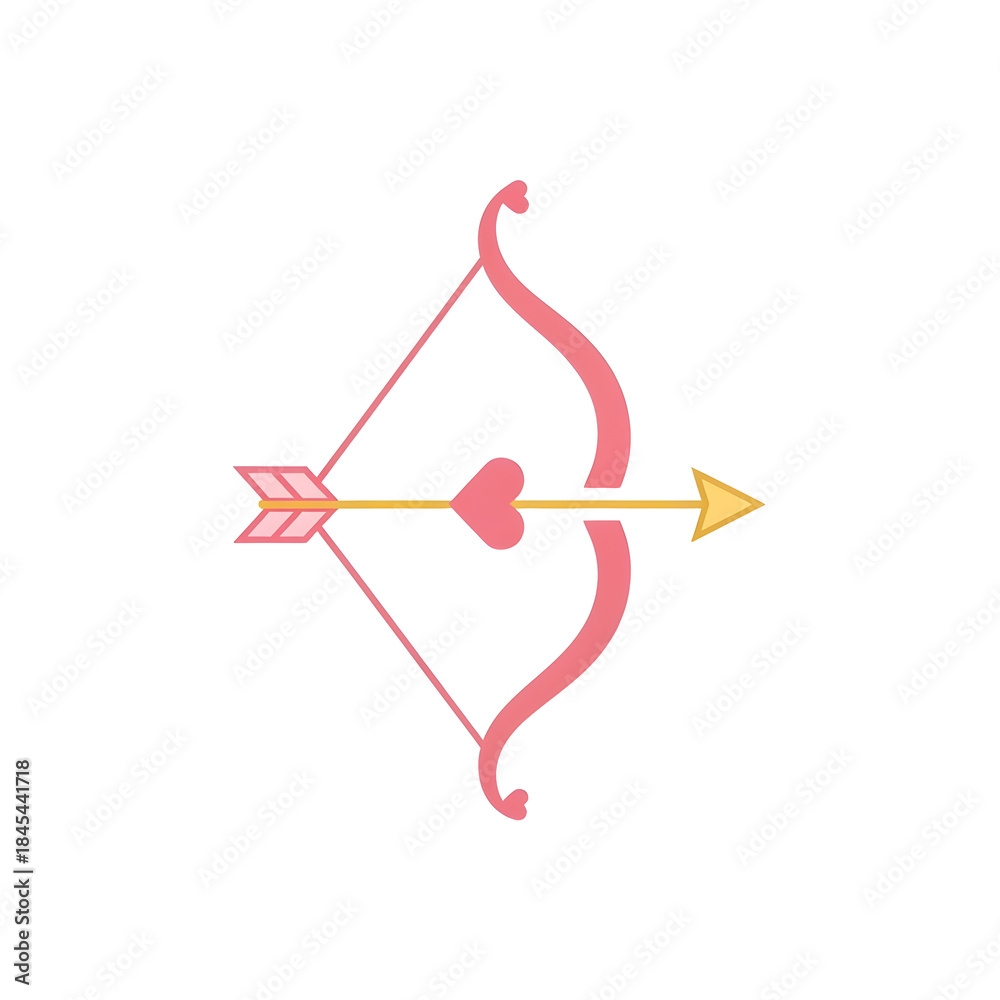 Fototapeta premium Cupid's Bow and Arrow isolated on transparent background