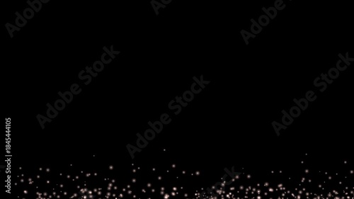 Glowing particles floating upward on dark background in minimal animation
