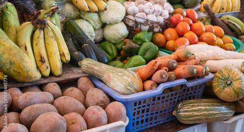 Fresh Fruits and Vegetables at the Local Market of Mindelo, São Vicente Island