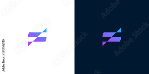 Abstract digital gradient logo representing innovation and technology with modern design elements