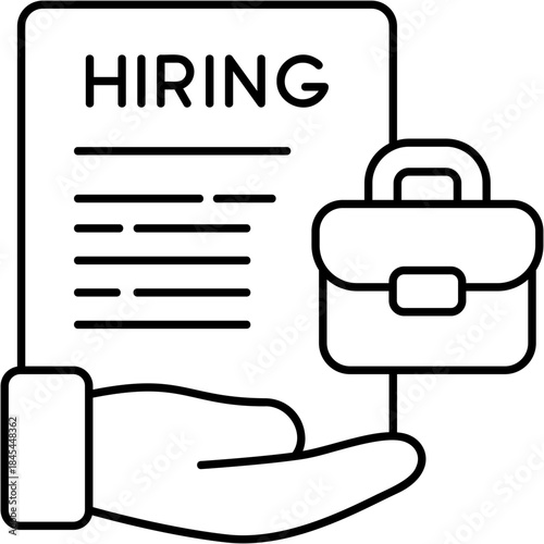 Line Art Job Hiring Icon