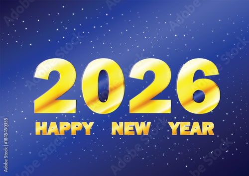 happy New Year 2026 Vector Template Greeting Card Social Media Banner and Poster Design. illustration vector design