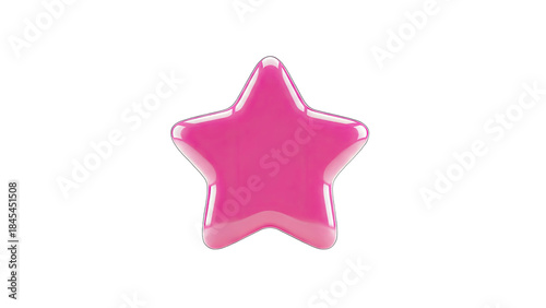 Pink Star Isolated on White Background