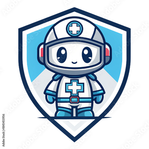 Medic-Bot Esport Mascot Vector Logo Symmetrical Design