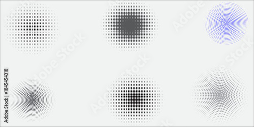 Halftone gradient. Dotted gradient, smooth dots spraying and halftones dot background modern