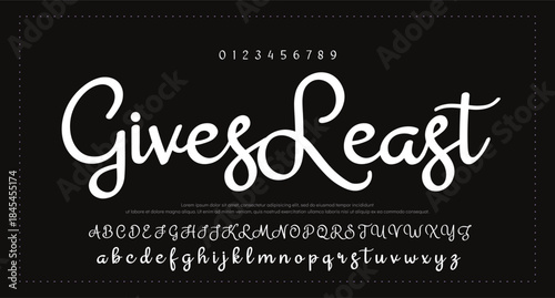 Elegant Script Font Alphabet Typography. Signature Font Calligraphy Logotype Script Brush Font Type Font lettering handwritten