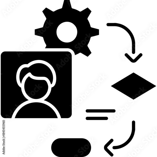Glyph Solid Hr Process Icon