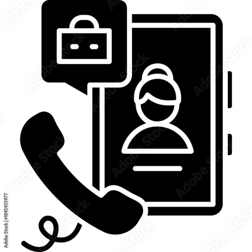 Glyph Solid Interview Call Icon