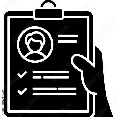 Glyph Solid Resume Review Icon