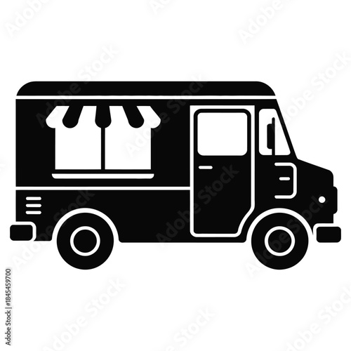 Food truck on transparent background providing mobile catering service street food vendor preparing delicious meals and beverages for customers