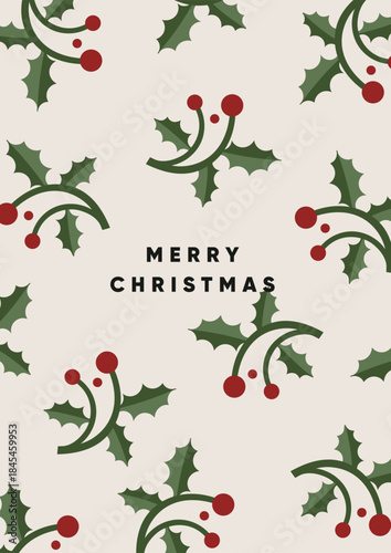 Merry Christmas card design. Happy New Year and Xmas holiday, greeting poster...