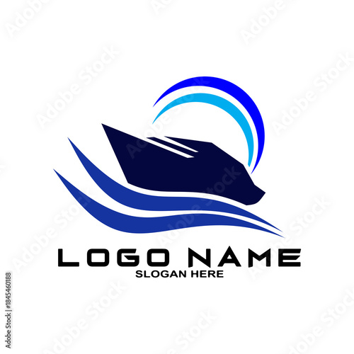 Cruise Ship illustration icon, cruise ship. Ship logo.	
