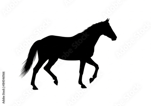 horse silhouette isolated on white