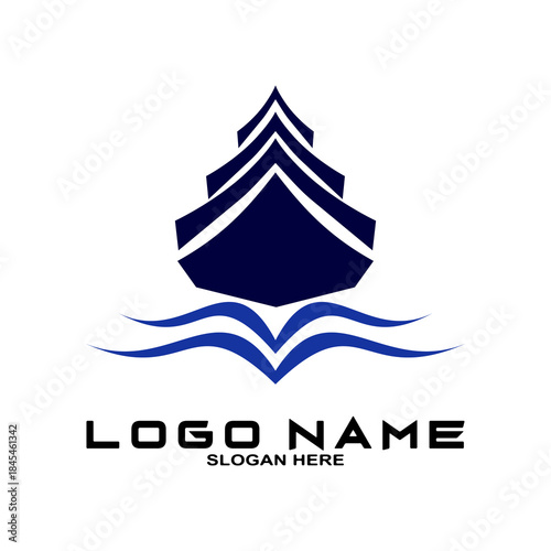 Cruise Ship illustration icon, cruise ship. Ship logo.	
