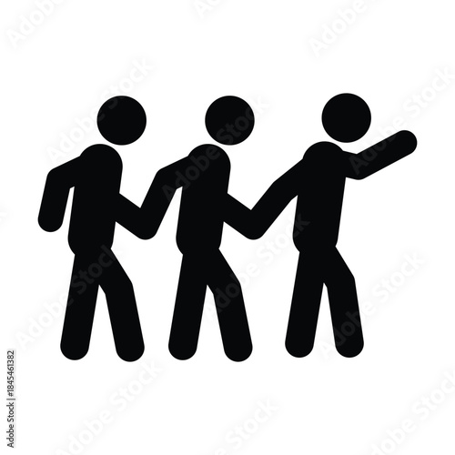 Team support icon – teamwork, help, cooperation, business growth