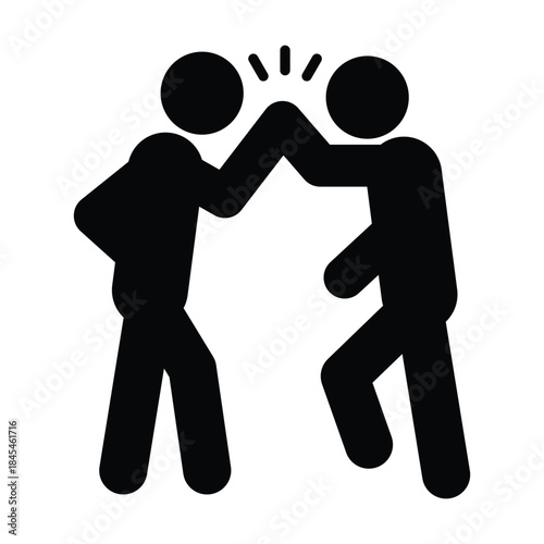 High five icon – business success, teamwork, celebration, achievement