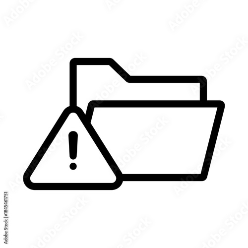 Folder Warning Alert Icon Outline