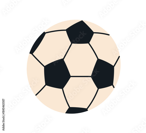 Soccer ball icon. Football soccerball, sports equipment with hexagons for playing european field game. Flat graphic vector illustration isolated on white background.