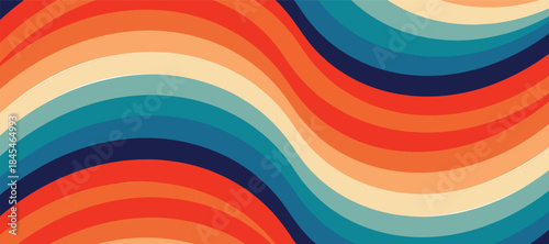 retro abstract rainbow background design