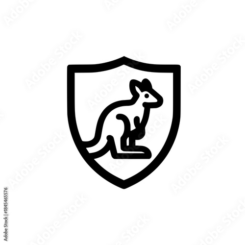 Shield with kangaroo icon vector artwork depicting resilience safety defense and protective animal energy