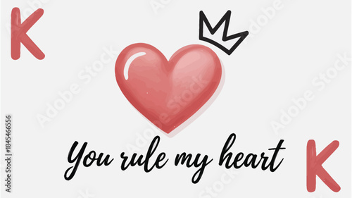 King of hearts playing card with white background and red heart symbol