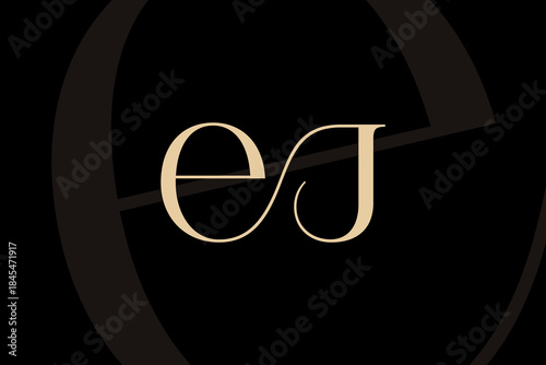 EJ or JE letter logo icon design. Classic style luxury initials monogram.