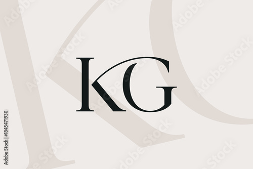 KG or GK letter logo icon design. Classic style luxury initials monogram.
