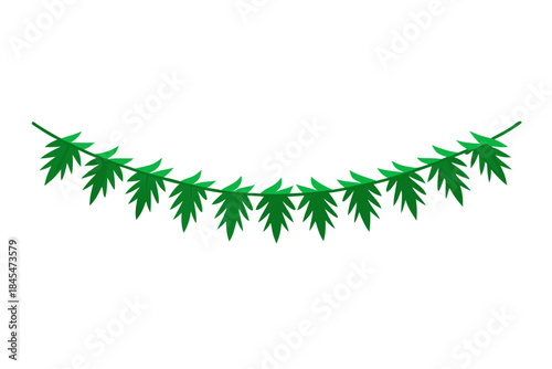 Illustration of a green leafy vine on a white background