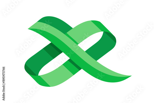 Green ribbon symbol for awareness and hope