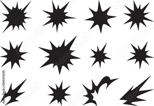 Dynamic Explosion and Energy Burst Shapes – Motion Design Vector Set.